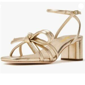 Pazzion Women Graceful Open Toe Mid Heel Sandals Crossed Strap Buckle Shoes Gold